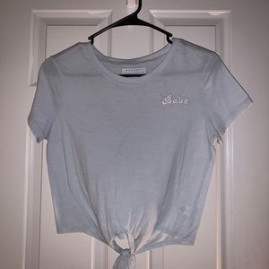 SMALL blue crop top
